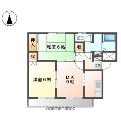 ピュアパレス[2DK/49m2]の間取図