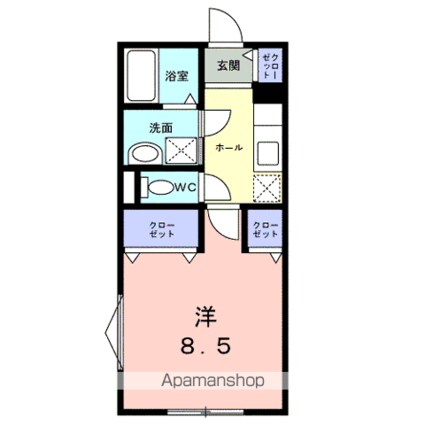 ウェスリー[1K/29.81m2]の間取図