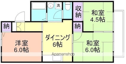 和歌山県和歌山市園部[3DK/48.6m2]の間取図