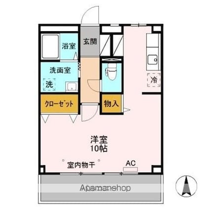 ドミトリー平林[1R/36.3m2]の間取図