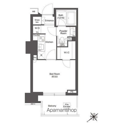 コンフォリア新中野[1K/25.11m2]の間取図