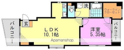 東京都杉並区高円寺南４丁目[1LDK/44.82m2]の間取図