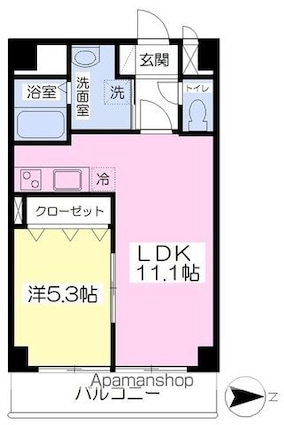 Ａｂｉｔａｒｅ　Ｏｃｔ[1LDK/40.4m2]の間取図