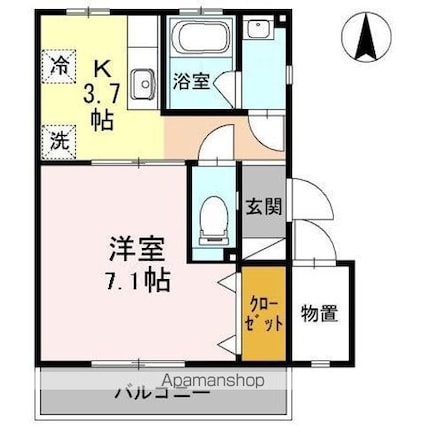 リバティーフジ　Ａ[1K/28.98m2]の間取図