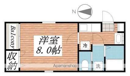フォレストみのり台[1K/25.02m2]の間取図