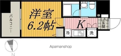 プレール・ドゥーク東京ＥＡＳＴ　Ⅳ　ＲｉｖｅｒＳｉｄｅ[1K/22.05m2]の間取図