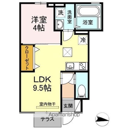 コージィー　コート　プルミエ[1LDK/34.7m2]の間取図