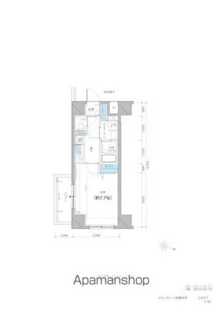 メインステージ板橋本町駅前Ⅱ[1K/25.88m2]の間取図