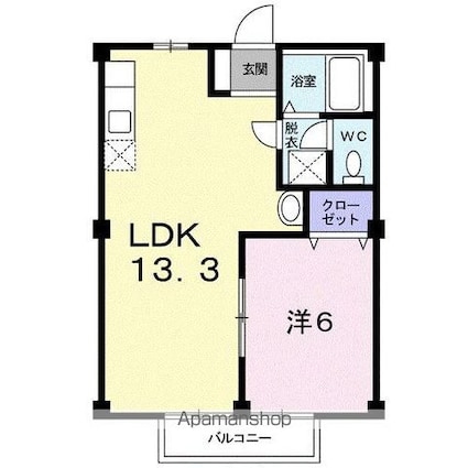 ハイツグリーンスカイ[1LDK/40.04m2]の間取図
