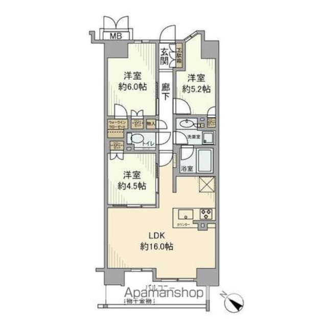 東京都江東区枝川２丁目[3LDK/68.71m2]の間取図