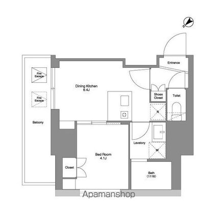 ルフォンプログレ大森山王[1DK/27.93m2]の間取図