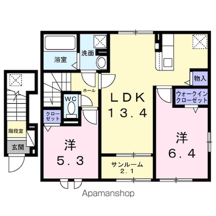 ジェイ　エスⅡ[2LDK/62.62m2]の間取図