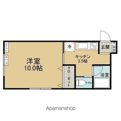 ベルシティ[1K/30.22m2]の間取図