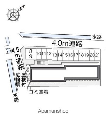 レオパレス山の手[1K/20.28m2]の配置図