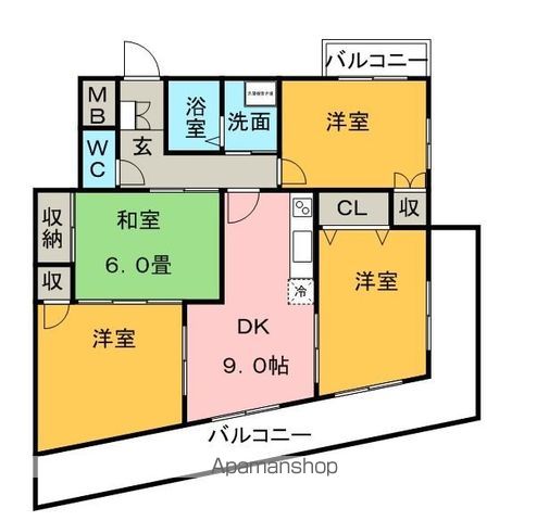 【シャルム六ツ門の間取り】