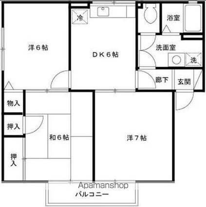 ハイムＬＡＵＲＩＥＲ[3DK/55.44m2]の配置図