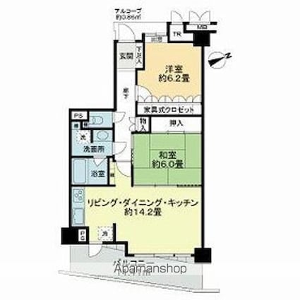 サーパス沢村[2LDK/64.95m2]の間取図