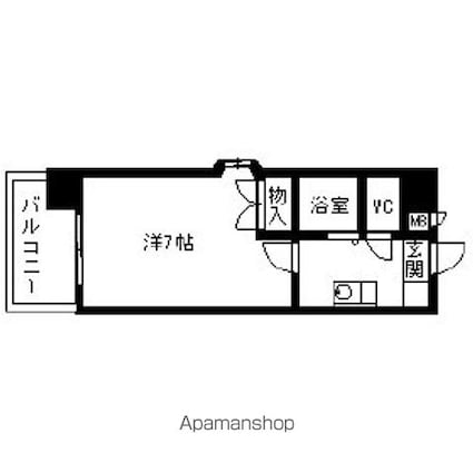ウエストタウン福田[1K/21.45m2]の間取図