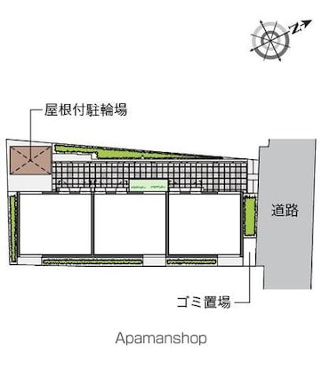 クレイノシャルム[1K/24.07m2]の配置図