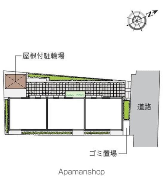 クレイノシャルム[1K/24.07m2]の配置図
