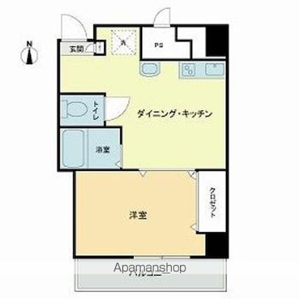 麹町クリスタルシティ西館[1DK/32.1m2]の間取図