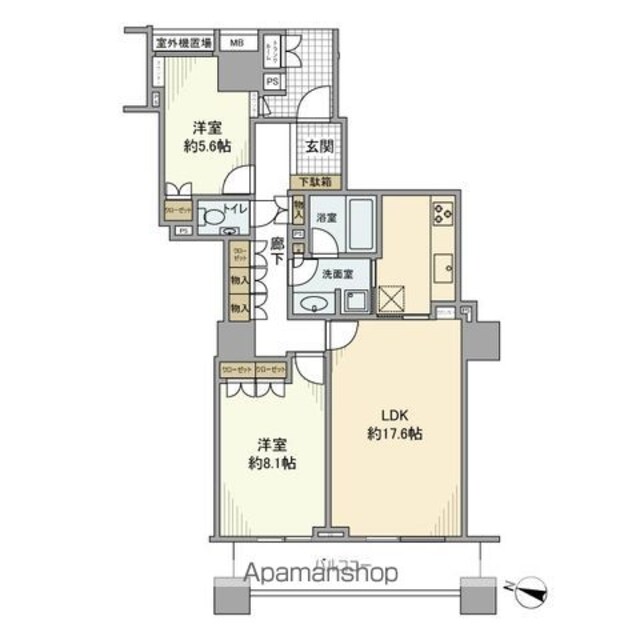 グランドメゾン三軒茶屋の杜[2LDK/75.66m2]の間取図