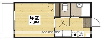 メゾン山肩[1K/20.92m2]の間取図