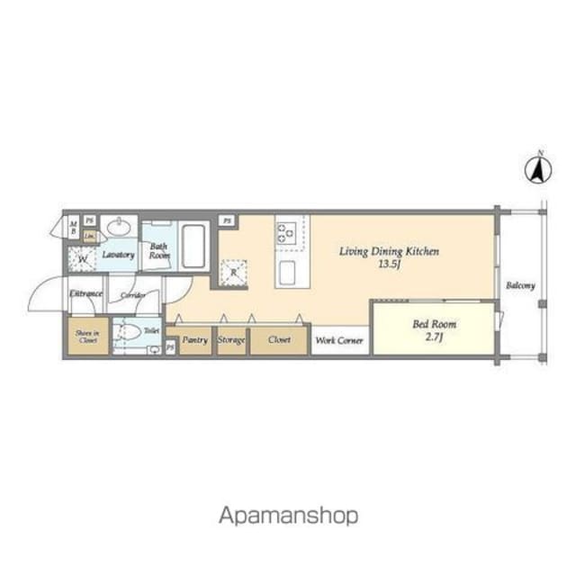 コンフォリア北沢[1LDK/40.91m2]の間取図