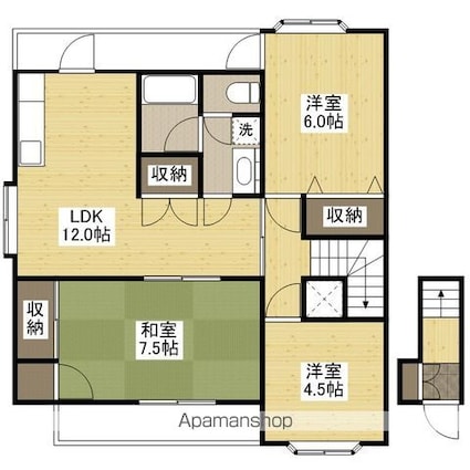 能島台ハイツ[3LDK/69.24m2]の間取図