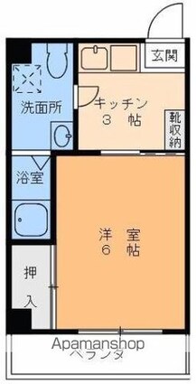 花繁ビル[1K/19.34m2]の間取図