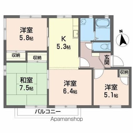 グランドメゾンアネックスＡ[4K/64m2]の間取図
