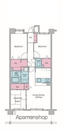 レジディア東松戸[3LDK/70.76m2]の間取図