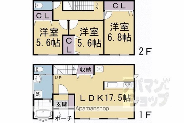 阪急電鉄京都線 西院駅 徒歩5分 2階建 築3年の間取り写真