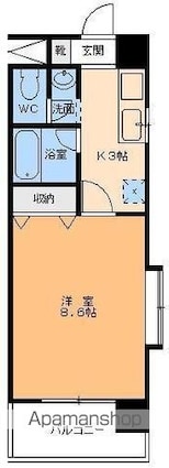 グレイスパル本町[1K/26.97m2]の間取図