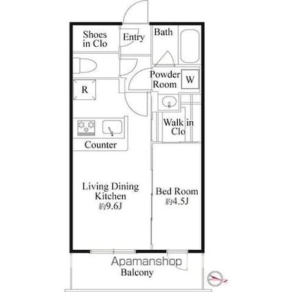 東京都中野区東中野１丁目[1LDK/36.12m2]の間取図