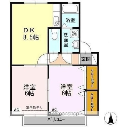 センチュリーパーク　Ａ[2DK/47.91m2]の間取図