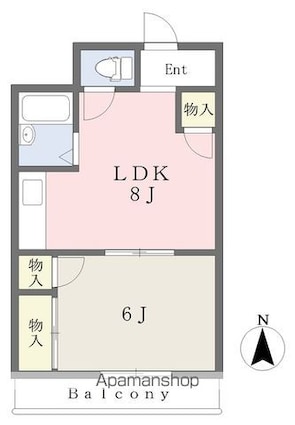 ヴィラ・アンソレイエ東温Ⅱ[1R/31.5m2]の間取図