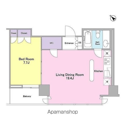フォレストタウン参宮橋[1LDK/55.93m2]の間取図