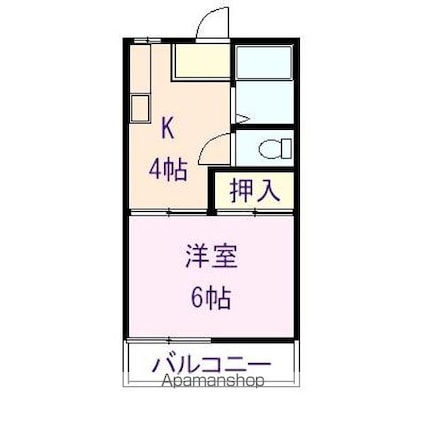 アーバン東福山[1K/21m2]の間取図