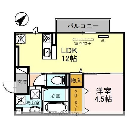フラン苅原[1LDK/40.1m2]の間取図