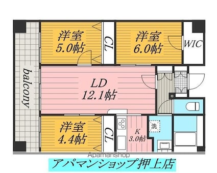 クレアールフレスカ[2SLDK/71.34m2]の間取図