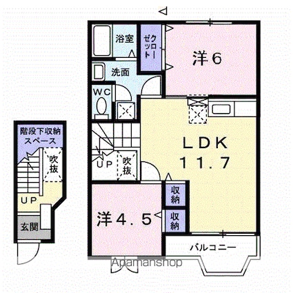 パティオ・リッチ[2LDK/58.12m2]の間取図