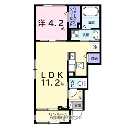 ヒカルサ市原姉ヶ崎サウス[1LDK/39.17m2]の間取図