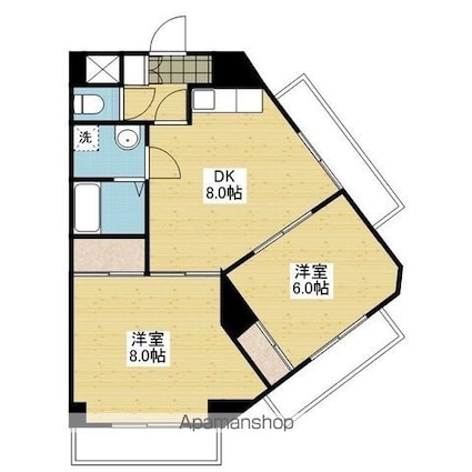 ヴィラクレール[2DK/56.25m2]の間取図