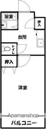 シュガーハウス新沖田[1K/24.3m2]の間取図