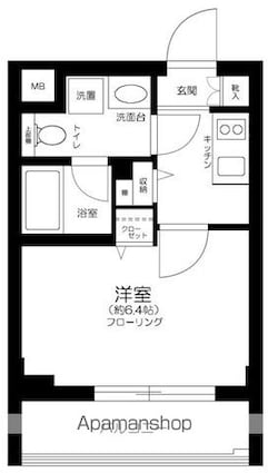プレール・ドゥーク上高井戸[1K/21.5m2]の間取図