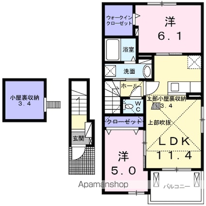 ｆｉｏｒｅ[2LDK/55.12m2]の間取図