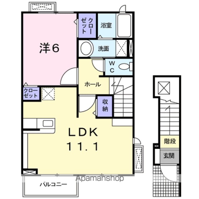 ジェイド　Ⅰ[1LDK/46.09m2]の間取図