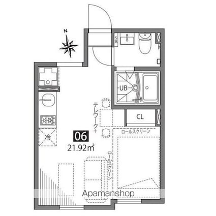 祖師谷アパートメントＷ[1R/21.92m2]の間取図