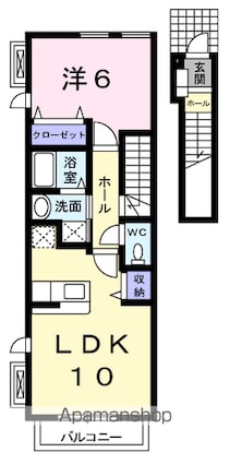 ボヌールメゾン[1LDK/42.37m2]の間取図